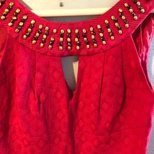 Deep pink embellished pencil skirt dress